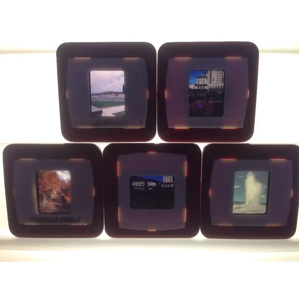Lot of 5 Vintage Landscapes Yellowstone Geyser Buildings Photograph Color Slides